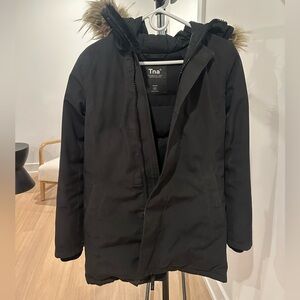 TNA Haven Parka Premium Goose Down Winter Coat Black XS Aritzia
